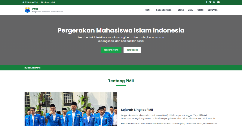 Pergerakan Mahasiswa Islam Indonesia Website Screenshot